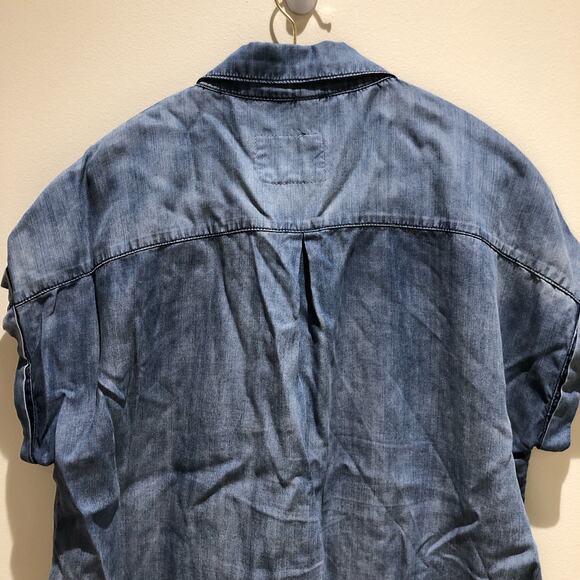 Rails Shirt Women's XS Courtney Chambray Button Down Raw Released Hem Blue - Picture 8 of 10